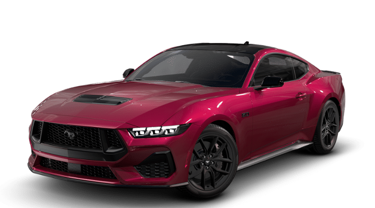 2026 Ford Mustang GT Premium in Molten Magenta Metallic Tinted Clearcoat — front three-quarter view